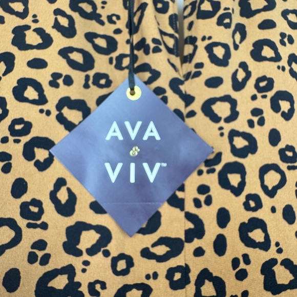 Ava & Viv Womens Brown Animal Print Tunic Tiered Casual Dress Plus Sz. 3X NEW - Picture 10 of 13